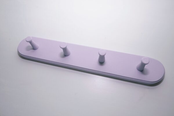 Shaker Style Wooden Coat Hooks with 4 pegs finished in Lilac Wine Rustoleum chalk paint Handmade in UK